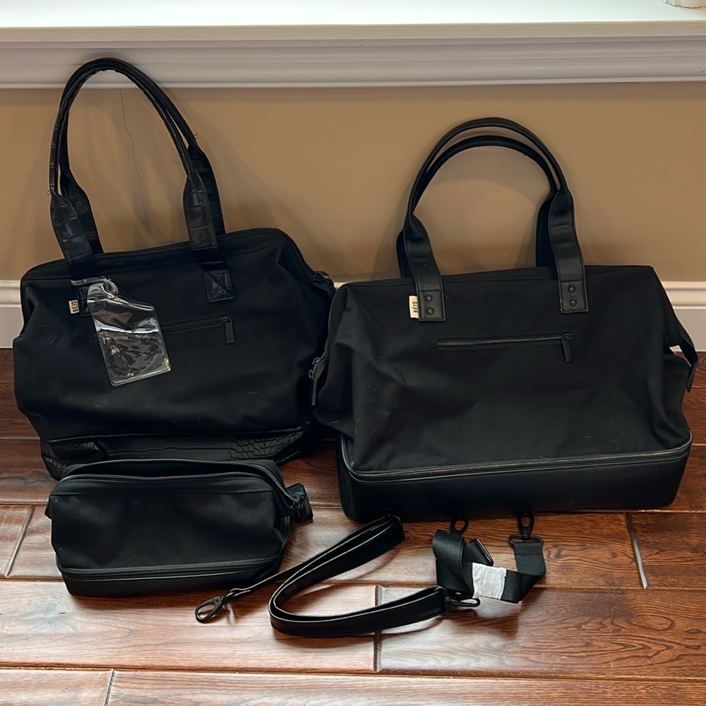 Black Beis Bundle, Convertible Weekender bag and Weekender Mini, &Cosmetic pouch